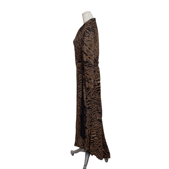 GANNI Tiger Animal Print Maxi Wrap Dress Size 40 US 8 - Picture 7 of 14